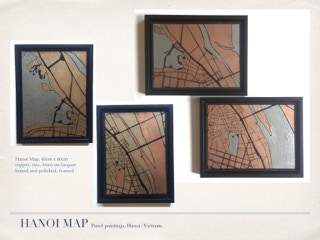 Hanoi Map, the liquid metal city map for your home, restaurant, office and as present